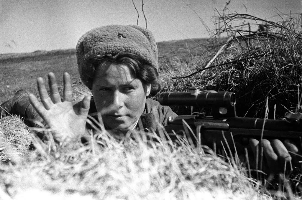54-60 mm USSR 1942 The woman-sniper of Red Army Tin Soldiers World War II 